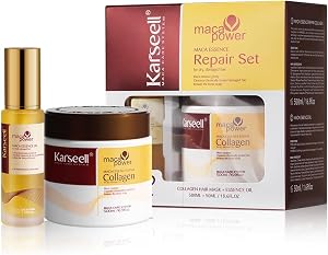 Karseell Collagen Hair Mask & Argan Oil Set, Deep Conditioning Hair Treatment for Dry 