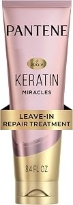 Pantene Keratin Leave-In Conditioner with Argan Oil, Protein Treatment for Dry, Damaged &a
