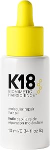 K18 Molecular Repair Hair Oil - Strengthening Peptide Damaged Hair Treatment Oil - 24-Hour