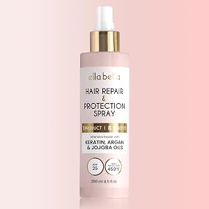 ELLA BELLA All-in-1 Heat Protectant Spray for Hair • Repair, Protect, and Nourish with U