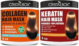 2 Pack Collagen Hair Mask & Keratin Hair Mask,Keratin Hair Treatment,Repair Treatment