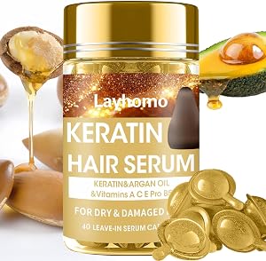 Keratin Hair Treatment Serum,Hair Serum Treatment for Dry Damaged Hair,Hair Oil Capsules w