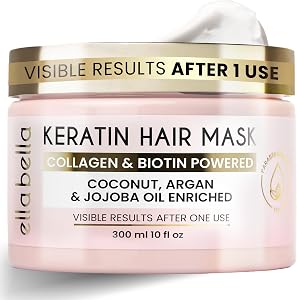 ELLA BELLA Keratin Hair Mask – Deep Conditioning Hair Treatment & Hair Repair Mask fo