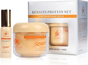 Aomimegel Collagen Hair Mask & Argan Oil Set, Hair Treatment for Dry Damaged Hair, Dee