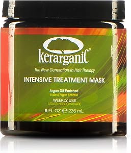 KERARGANIC Intensive Treatment Mask Argan Oil Enriched Keratin Hair Repair Treatment, 8oz
