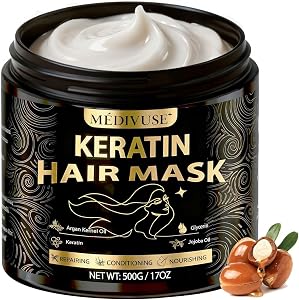 Deep Conditioning Hair Mask - Keratin Mask with Argan Oil - Giant 500ML Size Jojoba Oil Na
