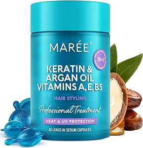 MAREE Hair Serum for Frizzy Dry Hair – Styling Capsules with Keratin, Argan Oil, Vitamins
